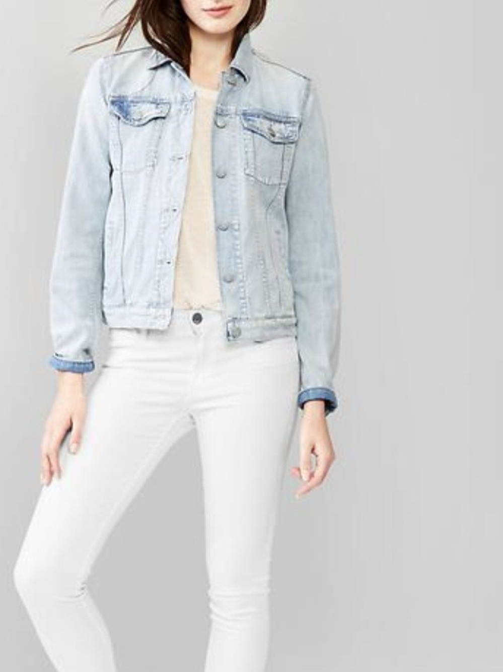 Light Wash Denim Jacket for Women - Casual Jean Jacket
